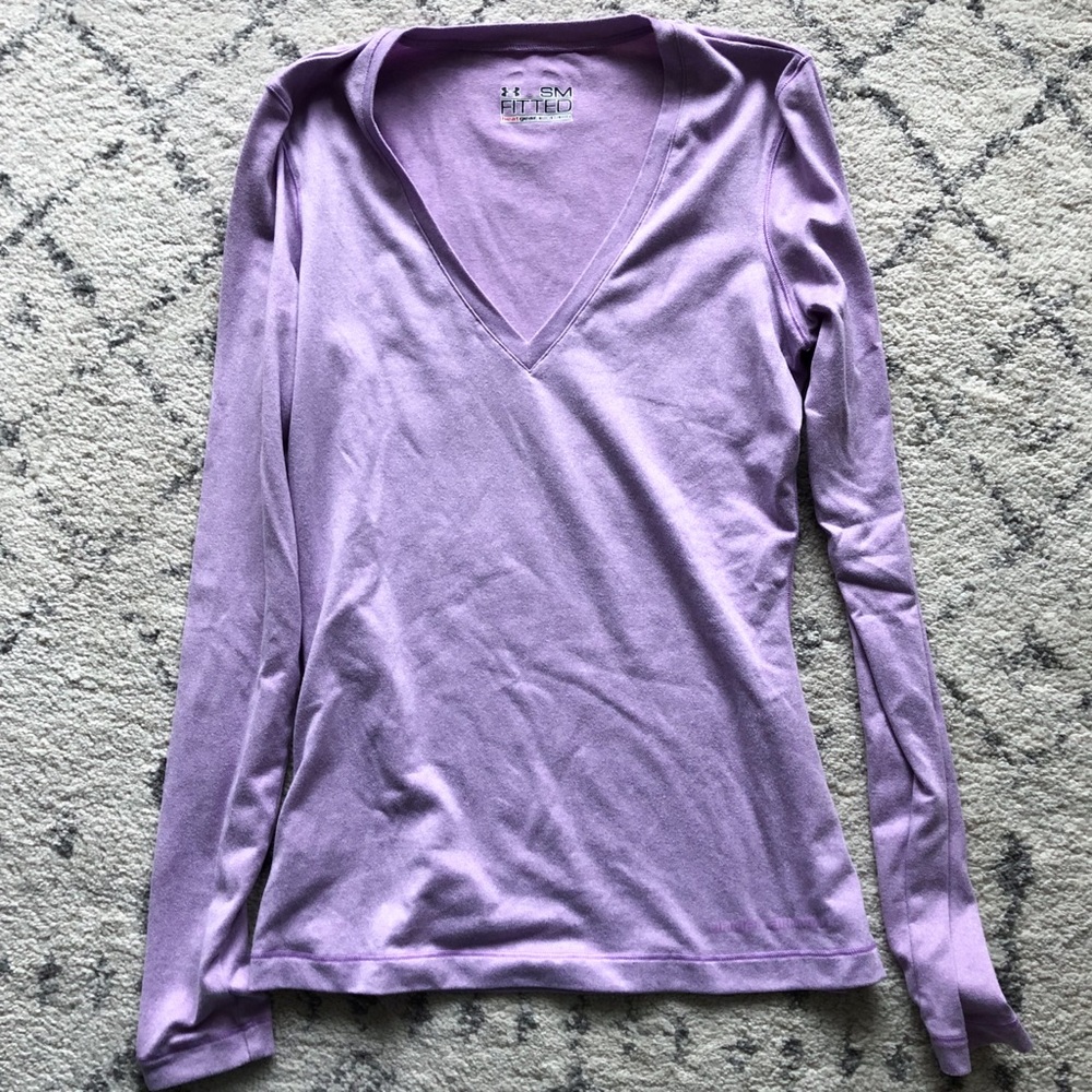 Purple Under Armour Heatgear long sleeve top small